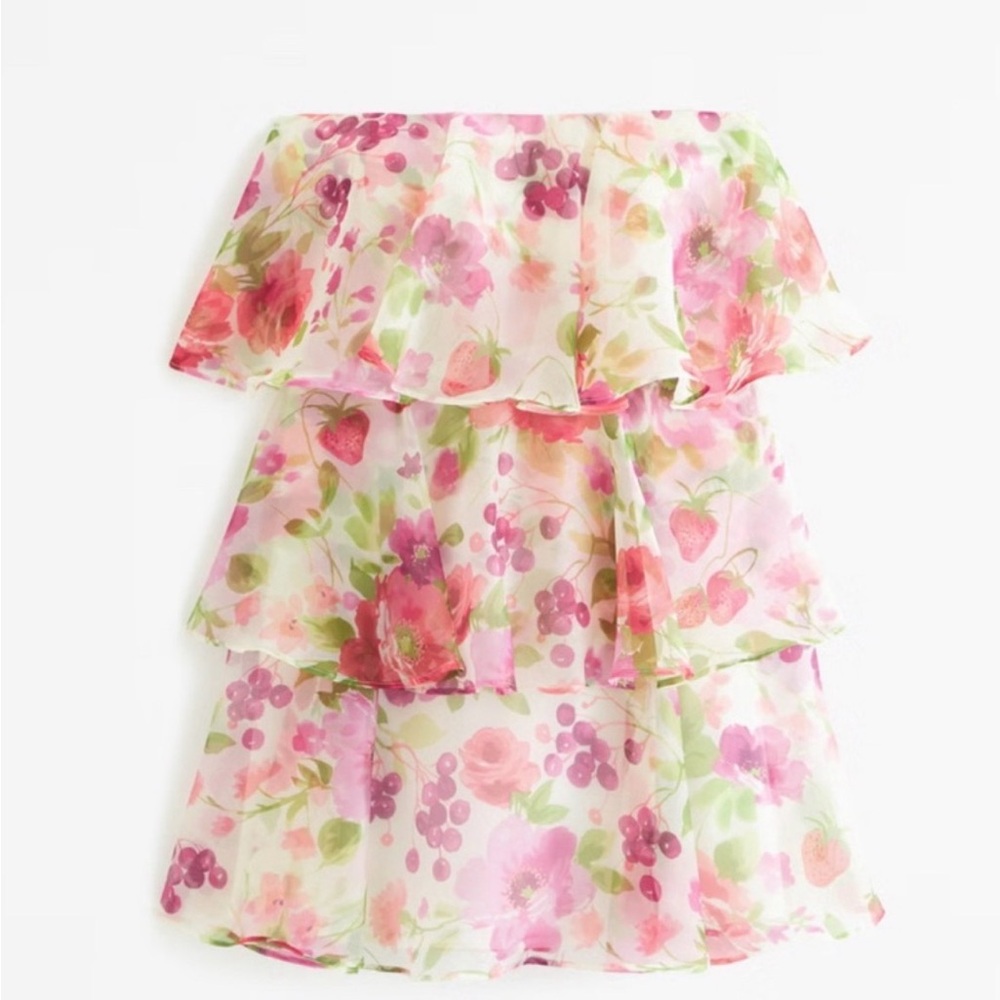 NWT Abercrombie & Fitch Floral Mini Dress - Pink and Green